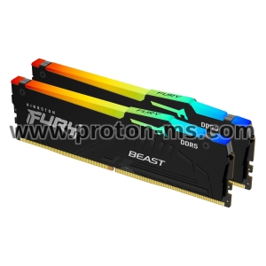 Memory Kingston FURY Beast Black RGB 32GB (2x16GB) DDR5 6000MHz CL30 KF560C30BBAK2-32