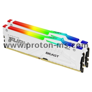 Memory Kingston FURY Beast White RGB 32GB (2x16GB) DDR5 6000MHz CL30 KF560C30BWEAK2-32 - XMP