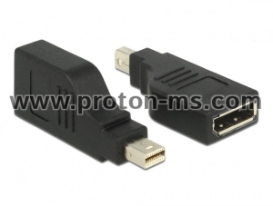 Delock Adapter mini DisplayPort 1.2 male > DisplayPort female 4K 90° turned black