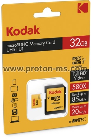Карта памет, Флаш памет Micro SDHC 32GB Class 10 Kodak Extra