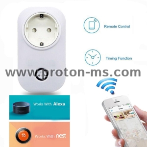 Умен Контакт  New Mini Wifi Smart Socket EU Power Plug Mobile APP Remote Control Energy Monitor Works with Amazon Alexa Google Home