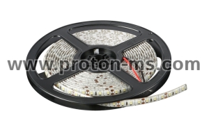 LED лента SMD3528, топло бяла, 9,6W/m 120LEDs/m, водоустойчива IP65 1м