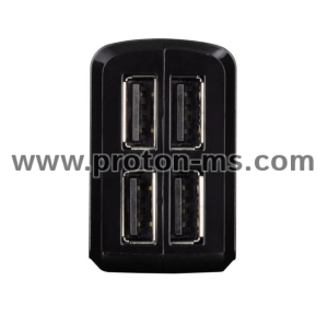  Заряднo за кола HAMA "Auto Detect", 4 x USB Dual, 5V/4.8A, Черно