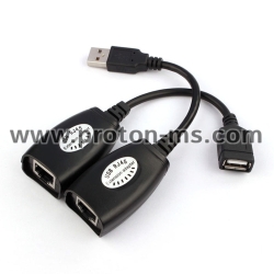 USB RJXT USB Extension cable over Cat5e RJ45 Extender adapter - 45m