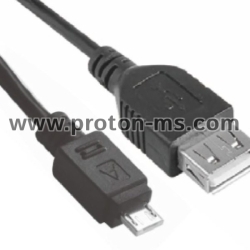 Кабел мъжко Micro USB към женско USB, 17 см.