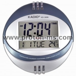 Стенен часовник, температура, аларма Kadio KD-3806N