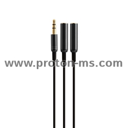 Аудио кабел, Earldom AUX201, 3.5mm жак, М/М, 1.0м