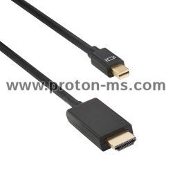 Кабел DeTech Mini DP - HDMI M/M, 14+1 cooper, 1.8м, Черен
