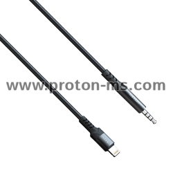 Аудио кабел Earldom ET-AUX39,40, 3.5mm към Lightning, 1.0м, Черен