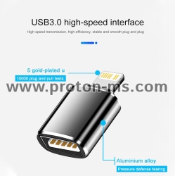 Преходник USB F към IOS OTG, For IOS OTG Adaptador For iPhone 14 13 12 11 Pro iPad U Disk Lighting Male to USB 3.0 Adapter for iOS 
