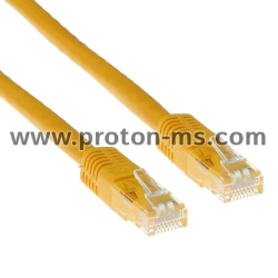 Мрежов пач кабел ACT U/UTP, CAT 6, RJ-45 - RJ-45, 3 m, Медни проводници, Жълт, Булк опаковка