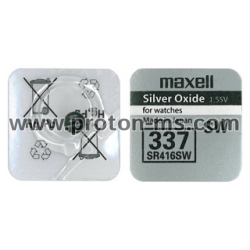 Бутонна батерия сребърна MAXELL SR-416 SW 1.55V /337/ 1.55V