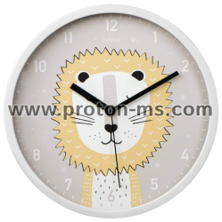 Hama &quot;Lucky Lion&quot; Children's Wall Clock, Diameter 25 cm, Low-Noise