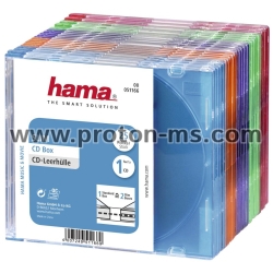 Hama Slim CD кутийки за дискове, опаковка от 25 бр, цветни