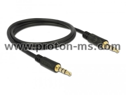 Delock Stereo Jack Cable 3.5 mm 4 pin male to male 1 m black