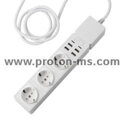 Смарт контакт Edimax SP-1123WT 3 гнезда за вътрешна употреба + 4x USB, WiFi