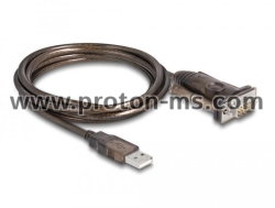 Адаптер Delock USB 2.0 Type-A - Serial RS-232 D-Sub 9 pin мъжко, 1.5 m