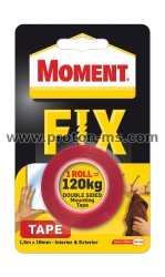 Adhesive Tape 1 Roll = 120 kg, 19 mm, 1.5 m. Moment Fix 0100998