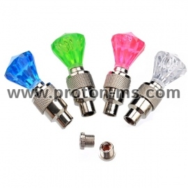 Светещи LED капачки за вентили Диамант, Цветни