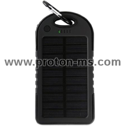 Соларна външна батерия с 2 бр. USB изход за мобилни телефони (10000 mAh) 