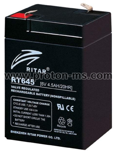 Ritar RT645 Accumulator Battery 4.5Ah 6V