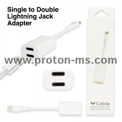 Кабел 2 in 1 Double Lightning Jack Y Cable for iPhone
