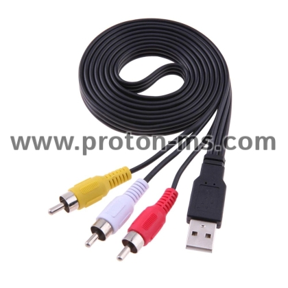 RCA (M) to USB (M) cable, 1.5м, Чинч