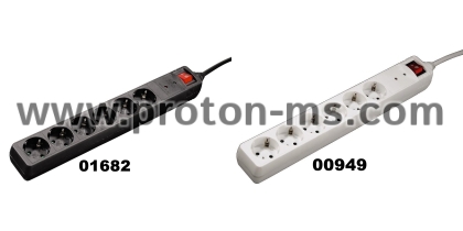 Power Strip HAMA 47779 ,6-way with overvoltage protection, 1.4 m, black