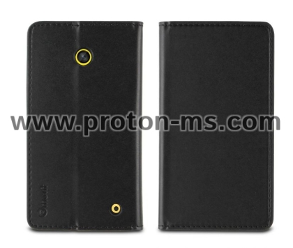 Черен кожен калъф тип Портфейл MUVIT за Nokia Lumia 635 MUSNS0104