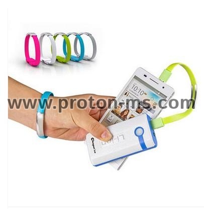 Micro USB кабел във формата на гривна за ръка за пренос на данни и зареждане