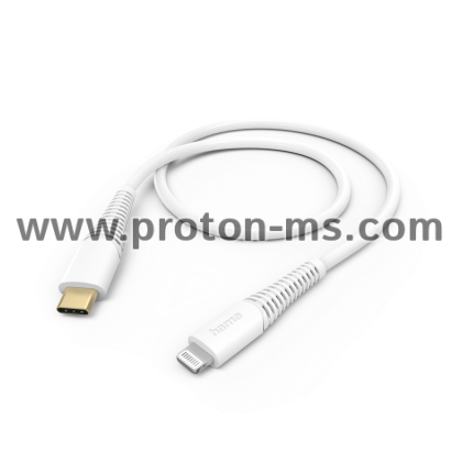 Hama Charging Cable, USB-C - Lightning, 1.5 m, white
