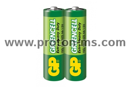 Zinc carbonic zinc battery GP  R6 AA 2 pcs. GREENCELL 15G-S2  1.5V