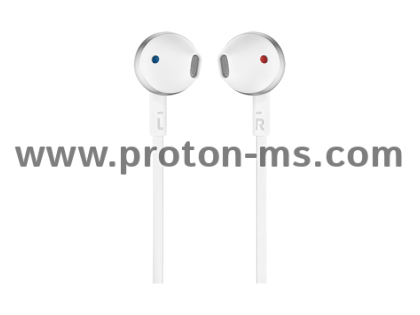 Headphones in-ear JBL T205, White/Silver
