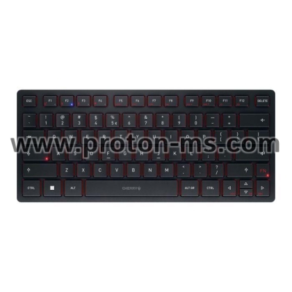 Безжична клавиатура CHERRY KW 9200 MINI, Bluetooth, 2.4 GHz, Кабел, Черен
