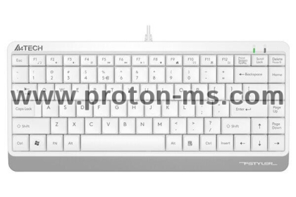 Мини клавиатура A4tech FK11, Жична, USB, hot keys 12, кабел 1,5 m, Бял