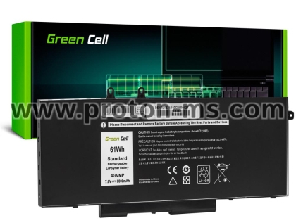 Laptop Battery for Dell Latitude 5400 5410 5500 5510 Precision 3540 3550 4GVMP 7,4V 8000mAh GREEN CELL