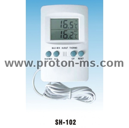 Дигитален Термометър за вътрешна и външна температура SH-102