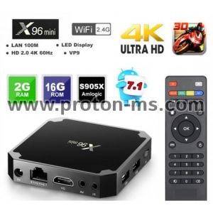 Смарт TV Box X96 Mini, 2GB RAM, 16GB Flash, 4K, Wifi Android Player
