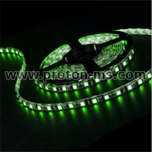 Гъвкава LED лента SMD 3528, зелена, неводоустойчива 1м, 12VDC 4.8W/m 60 LEDs/M