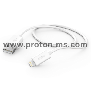 Кабел USB-A - Lightning, Apple iPhone,1.0м,бял