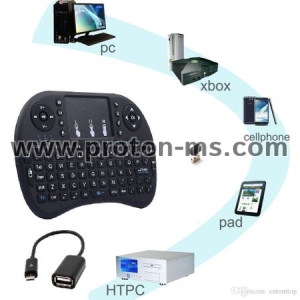 Мини Безжична Клавиатура с тъчпад, съвместима с PC, Android, Linux