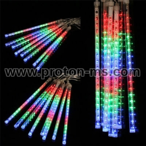 RGB LED Светодиодна Лента Падащ Звезден / Метеорен Дъжд, Декоративни Светлини, 100-240V EU/US/UK/AU Plug Коледни LED лампи тип Падащ сняг