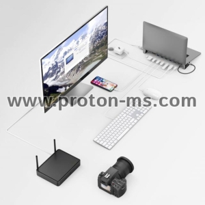 Докинг станция 9 в 1 HAMA 135765, 4 x USB-A, USB-C, HDMI™, LAN, SD, microSD, Сив