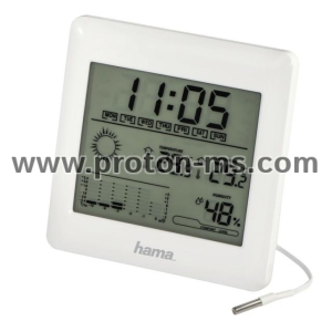 Електронна метеостанция HAMA EWSC-100, LCD, Бял