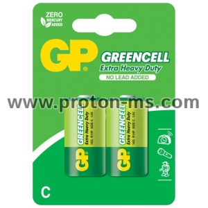  Цинк карбонова батерия GP R14 14G-U2 Greencell, 2 бр. в опаковка, BLISTER, 1.5V