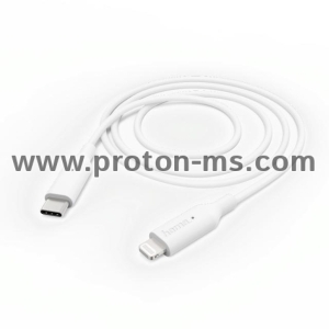 Кабел HAMA 183295, USB Type-C - Lightning, 1м, Бял 