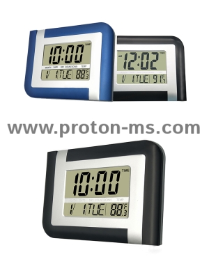 LCD електронен часовник за стена и бюро 5887