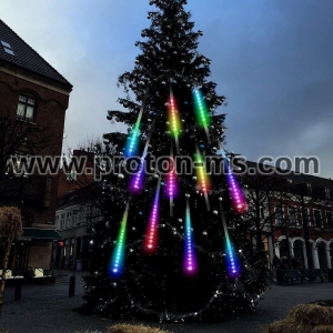 RGB LED Светодиодна Лента Падащ Звезден / Метеорен Дъжд, Декоративни Светлини, 100-240V EU/US/UK/AU Plug Коледни LED лампи тип Падащ сняг