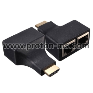 HDMI удължител, През LAN CAT-5e/6, Черен, HDMI Extender