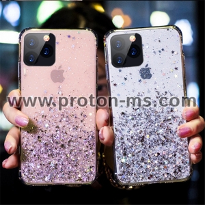 Луксозен Силиконов Кейс за iPhone 12 Pro Luxury Bling Glitter, Black